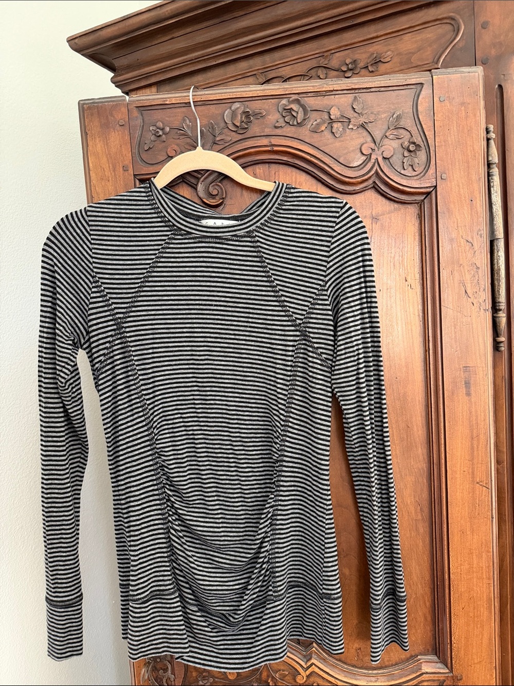 CAbi Black & White Striped Long-Sleeve Tee